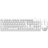 Ant MASTER10 Full Size Wired Combo Keyboard and Mouse Set, 104 Keys, 6 Anti-Ghosting, Membrane Switch, 3D Optical Mouse, 1200 DPI, USB Plug & Play, fo