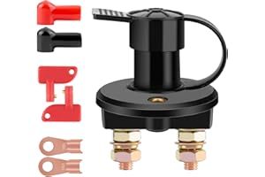 Batterietrennschalter 12V/24V LUNEKUCK Auto Batterie Trennschalter Hauptschalter mit 2 polig Ein-/Aus-Schalter für Autobatterie Batteriehauptschalter Notstromtrennschalter für Auto Kfz LKW Boot
