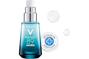 VICHY Augenpflege Hyaluron-Boost mit Sofort-Effekt, Feuchtigkeitsspendend und aufpolsternd, Mildert Augenringe, Mit purem Koffein und 89% Thermalwasser, Minéral 89, 15 ml