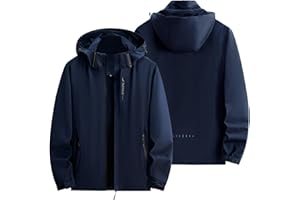 Covisoty Chaqueta Impermeable Para Hombres, Ligera con Capucha Cremallera Chaqueta Cortavientos Para Hombre Viento al Aire libre Para Senderismo Viajes