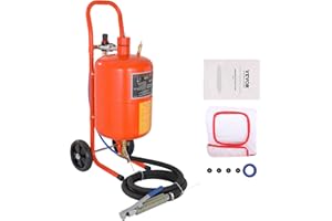 VEVOR Sabbiatrice da 18,92L, Sabbiatrice Pressione 60-110 PSI, Serbatoio Abrasivo Portatile, Kit Sabbiatura ad Aria 4 Ugelli in Ceramica Separatore Olio-Acqua per Rimozione di Vernice Macchie Ruggine