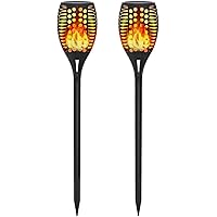 XZN Solar LED Gartenleuchten 2 Pack IP65 Wasserdicht, 96LEDs Solarlampen für Außen, Gartenfackel, Realistische Fackel…