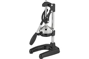 Cilio AMALFI Saftpresse Manuell | rostfreier Edelstahl | Schwarz | Zitruspresse Handpresse für 25% mehr Saft | geringer Kraftaufwand | Profi Fruchtpresse | 20 × 23,5 × 44 cm