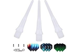 Grebarley Puntas de dardo de plástico, Puntas de dardo de plástico, 500 Puntas de dardo, Puntas de dardo 2BA Black Soft para Diana electrónica, Paquete de 500 (Blanco)