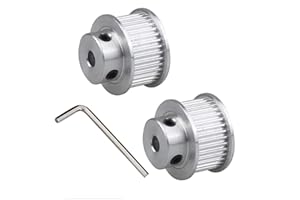 YXTAII Pack-of-2 GT2 Timing Belt Pulley Synchronous Gear Aluminium Wheel for 3D Printer 36 Teeth, 5mm Bore, 10mm Width