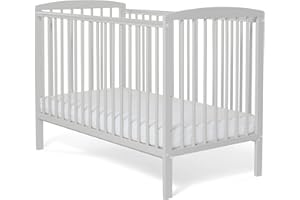 Starlight Cot by Baby Elegance | Grey Wooden Baby Cot with Adjustable Heights, Durable Teething Rails & Compact Design | Ideal Newborn Bed for Small Spaces | Mattress Sold Separately