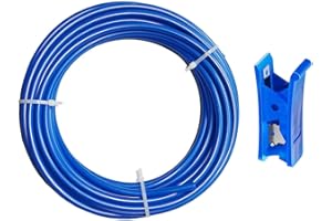 HAXIHA 20m Tubo di Alimentazione di Osmosi Inversa, 1/4"(6,35mm) Dell'acqua Adatto per frigoriferi,RO Raccordo filtri dell'Acqua,depuratore acqua osmosi inversa,Reverse Osmosis Systems,Blu