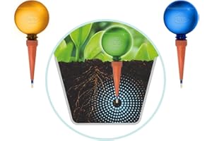 Plantpal Pack of 3 Plant Watering Globes – Automatic Self Watering System for Plants Indoor & Outdoor, Plant Watering Devices, (Blue, Green & Orange) – Intelligent Moisture Sensor