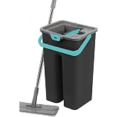 GRİMOR Life Style Flat Mop Temizlik Kova Paspas Seti Siyah Renk 9 Litre
