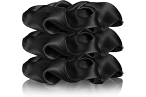Oumida 3 Piezas Coleteros de Satén, Scrunchies de Seda para Mujer y Chica, Suave Gomas Scrunchies, Gomas Del Pelo Cuidado Del Cabello Sin Dejar Rastros (Negro × 3)