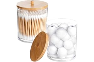 Srcasy 2 Stück Box für Wattepad, Wattestäbchen Halter, Make Up Pad Behälter, Wattepads Behälter Box, Wattepad Box, für Kosmetik Wattepads, Ohrstäbchen