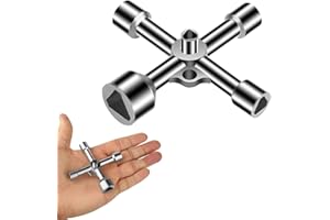 Kotkiddy Klucz trójkątny, 4-drożny, 5 rozmiarów, 7 mm/10 mm/12 mm/13 mm/18 mm, klucz trójkątny, do skrzynki elektrycznej, gazu, wody, licznika prądu, szafki, klucza, trójkątny, srebrny