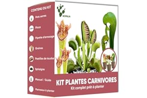 NOPALIA® Kit Plantes Carnivores Premium – Dionaea, Darlingtonia & Sarracenia – Kit Complet avec Serre, Pots, Tourbe & Sphaigne – Cadeau Insolite & Éducatif noel – DIY Jardin Intérieur – Made in France
