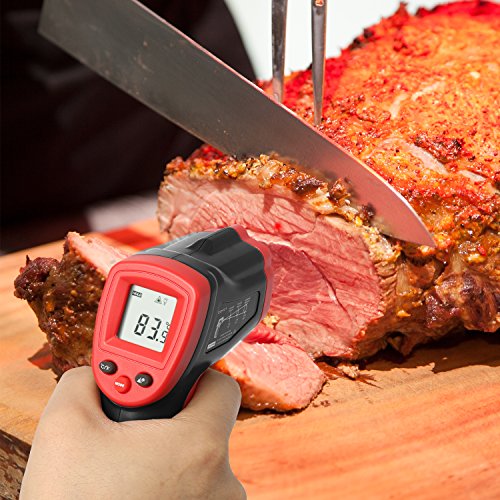 Laser Infrarot Thermometer, Eventek Pyrometer Temperaturmessgerät -50 bis +380°C, Berührungslos Thermometer Digital LCD Beleuchtung, schwarz/rot - 6