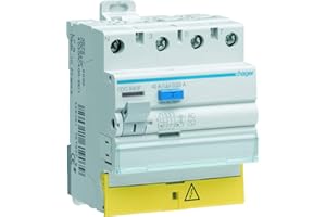 interrupteur différentiel hager - 63a - 30 ma - 3 pôles + neutre - type ac - vis / vis