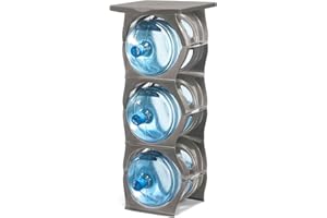 Hydrate Direct U Bottle Storage Rack for Water Cooler | Modular | Space-Saving | Silver | THREE Bottle Rack With Shelf