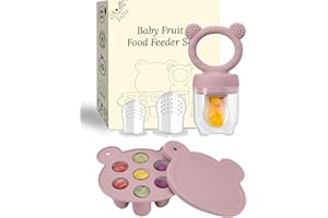 ZUFIO Silikon Fruchtsauger Baby: BPA-Frei Fruchtschnuller für Obst, Gemüse, Brei,Zahnungshilfe für Babys ab 4 Monate, Aufbewahrungsbehälter für Babynahrung