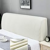 SHUOJIA Fodera Per Testiera Del Letto Fodera Per Fodera Elasticizzata In Tinta Unita Antipolvere Per Arredo Camera Da Letto, Protezione Antipolvere Lavabile (Cream Color,120-140cm