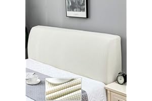 WYJHNL Copertura per Testiera per Letto, Copri Testata Letto Fodera Elastica Vello Protezione Testata Matrimoniale Cover Cuscino Lavabile per Decorazione Camera Beige White 120-140cm