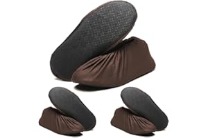Woetwoat 3 Paires de Surchaussures Lavable, Surchaussure Réutilisables, Couvre-chaussures anti-poussière Antidérapantes