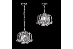 FRIXCHUR Small Crystal Chandelier Chrome Crystal Pendant Light Flush Mount Ceiling Light Chandelier Adjustable Length Crystal Chandelier for Hallway Bedroom Dining Room Girls Room Closet