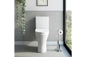ORCHARD BATHROOMS Orchard Derwent Round Rimless Comfort Height Close coupled Toilet with wrap Over Soft Close seat - White Close coupled Toilet, Round Close coupled Toilets, Toilets