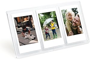AISNYHO 3-in-1 Tisch-Bilderrahmen, 2x3 Zoll transparent Mini Bilderrahmen mit drei Steckplätzen passend für Fujifilm Instax Mini Serie, für Polaroid 5,4 x 8,6 cm Filmfotos