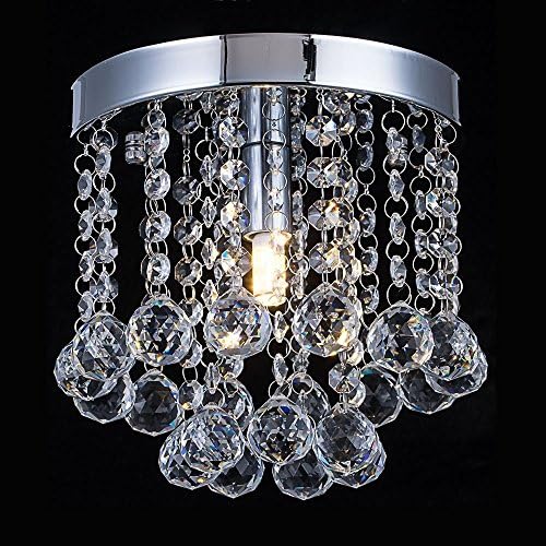AFSEMOS Crystal Chandelier Lighting, Modern Flush Mount Ceiling Light, Rain Drop Pendant Ceiling Lamp For Hallway, Dining Room, Bedroom, Bathroom, Stairwells, Banquet Hall-Ø20cm