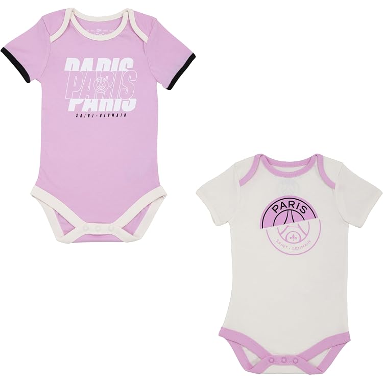 Lot De 2 Bavoirs Bébé PSG - Collection Officielle Paris Saint Germain, 100% Coton