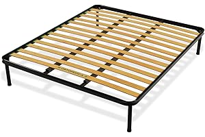 Bed Store SISTEMI RIPOSO Rete 160X190 cm A 13 Doghe Strette Matrimoniale 160X190 Ortopedica Doppio Rinforzo e 4 piedi con tappi antiscivolo