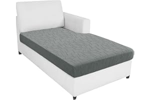 MAXIJIN Waterproof Sofa Seat Cushion Cover Jacquard Fabric Sofa Seat Cover for Sofa Cushion L Shaped Chaise Longue Furniture Protection (Light Grey, Chaiselounge)