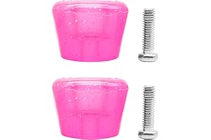 Yius 2pcs Roller Skate Toe Stoppers, Universal PU Rubber Grip Toe Stopper With Screws for Roller Skates (Clear Pink,size:#1)