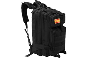 RA RETAIL AMZ Mochila tactica 25l + parche españa con borde amarillo. Mochila militar 25l transpirable con parche de españa bordado de regalo. Mochila militar pequeña.