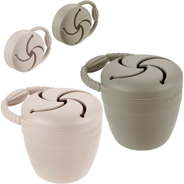 Skip Hop Contenitore Snack Per Bambini - Tazza Antigoccia Con Coperchio, Design Procione, 222ml - Foto 4