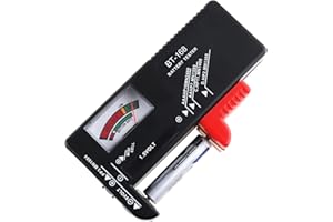 Smgda Analogue Battery Tester, Universal Battery Checker, Small Battery Test Multi Size for AAA AA C D 9V 1.5V Button Cell Household Batteries, No Batteries Required