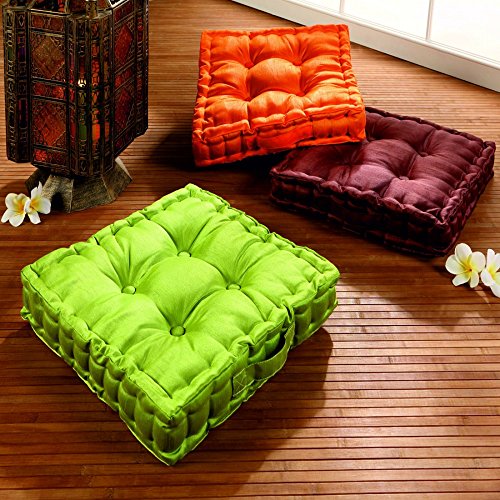 Stuhlkissen Matratzenkissen Bodenkissen Sitzkissen, Auflage, 40 x 40, 8 cm Dicke, Farbe:ORANGE