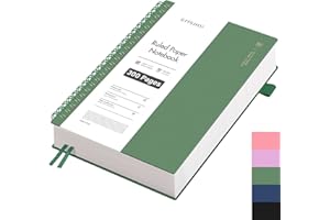 ‎EMSHOI EMSHOI A4 Notizbuch, Collegeblock A4 Liniert, Notizblock 300 Seiten /150 Blatt Zum Schreiben, 100 GSM Papier, PVC Hardcover, für Arbeit Büro Schule 21.5 x 27.9 cm -Tintengrün