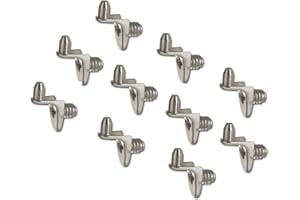 Gedotec Fachbodenträger zum Befestigen Regal-Bolzen Montage - H3108 | Stahl vernickelt | Regal-Dübel für Küche-Schrank & Möbel | Stift mit Bohrloch Ø 5 mm | 10 Stück - Regal-Bodenträger zum Schrauben