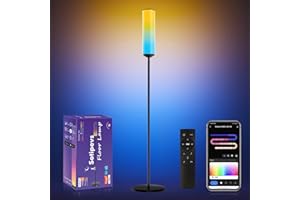 SOTIPEVS LED Stehlampe, Alexa-kompatible Stehlampe Wohnzimmer Dimmbar mit Warm Kaltweiß, 166cm WiFi RGB Zylinder Standleuchte, App Steuerung, DIY Modus, 80+ Szenen, LED Stehleuchte für Wohnzimmer Schlafzimmer