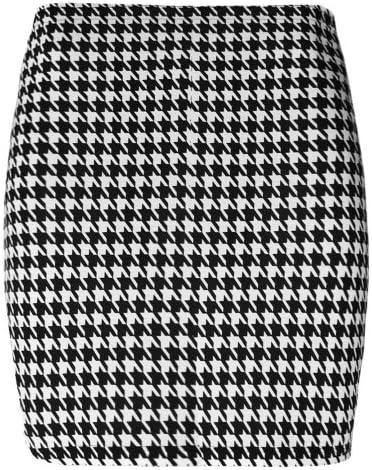 NEW LADIES WOMENS KNITTED TARTAN MINI BODYCON CASUAL SHORT WARM SKIRT SIZE 8-14