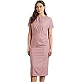 Symbol Premium Women's Fitted Draped Dress (Midi Length | Desk-to-Dinner)