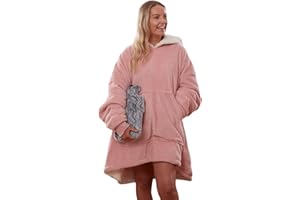 Sienna Hoodie Decke Kuscheldecke mit Ärmeln Deckenpullover Vielseitig Tragbare Decke zum Anziehen für Damen & Herren, Sweatshirt Warm Kuschelpullover Erwachsene weich Ärmeldecke Oversize