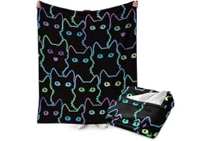 FYDZBSL Cat Blanket Super Soft Cozy Fleece Throw Cute Cat Themed Design Printed Throw Blankets for Kids, Chair Sofa, Warm Soft Cozy Blanket 40"x60"