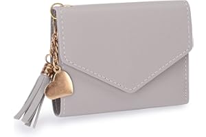 CHAOFANXI Portafoglio Donna Portamonete con Piccolo e corto Portafoglio da Donna Liscio e Morbido Portafoglio Piccolo da Donna, Borsa Porta Carte Sottile per Ragazza,Grigio