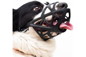 NALEINING Bozal de perro, canasta suave de plástico para perro, suave y cómodo, antimordeduras y antiladridos, permite beber y jadear, negro (XL)