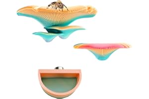 Okueejur 2 Pack Jumping Spider Enclosure Mushroom Ledges with Magnets for Spoods Jumping Spiders Magnetic Ledge Ladder Pet Spider Accessories (green+yellow)