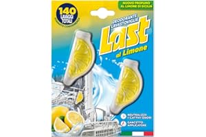 Last al Limone, Deodorante Lavastoviglie al Limone, Neutralizza i Cattivi Odori, Estratti Naturali di Agrumi, 140 Lavaggi in Totale, Due Deodoranti da 6 + 6 ml