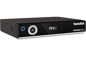 TechniSat TECHNIBOX UHD S - Odbiornik 4K Sat z podwójnym tunerem (DVB-S / DVB-S2, sterowanie głosowe Alexa, Smart TV, sterowanie aplikacją, funkcja nagrywania PVR, WLAN, LAN, CI +, USB 3.0) czarny