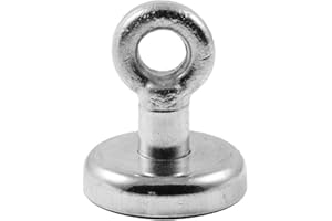 Magnetastico® | 1 pieza imán con hembrilla de neodimio N35 32 mm Ø | Fuerza de atracción 34.0 kilogramos | 1 neodimio imán con argolla ultra potente, galvanizados y muy robusto