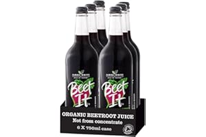 Beet It Organic Beetroot Juice 750ml Bottles - Vegan - Picked and Pressed - No Added Sugar (Pack of 6)